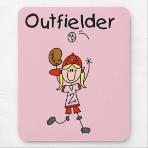 Outfielder-Girl Baseball Tshirts and Gifts Mouse Pad