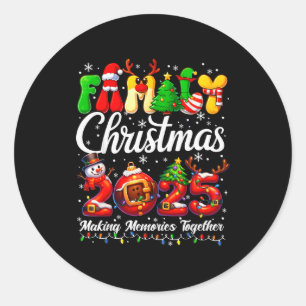 Outfit Pajamas Funny Family Matching Christmas 202 Classic Round Sticker