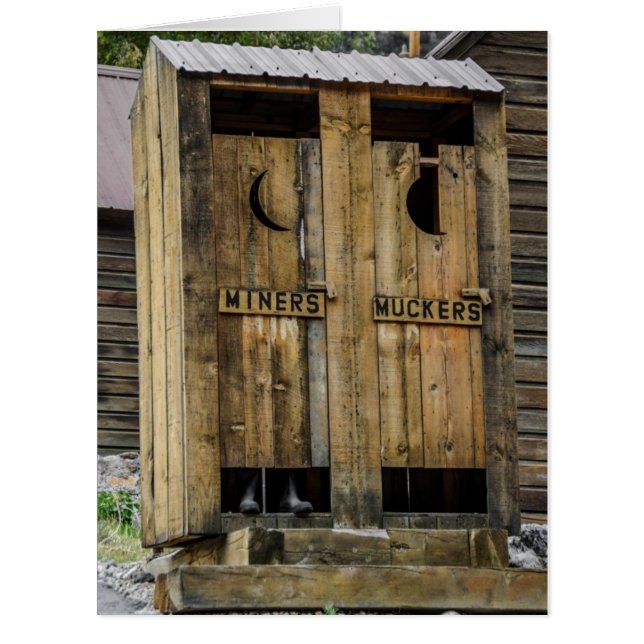 Outhouse à deux places - Mines - Humour - Carte (Devant)