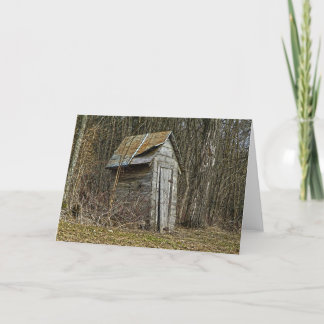 outhouse, rustic, old outhouse, Minnesota, woods Card