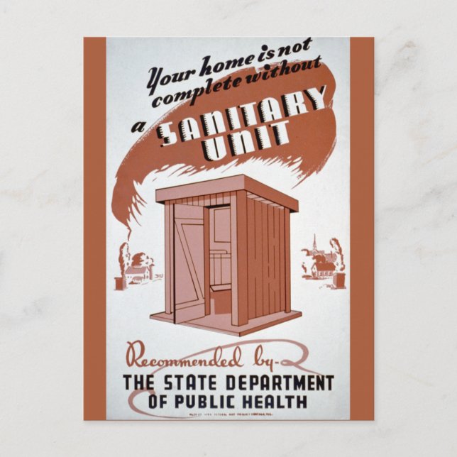Outhouse WPA Poster Postcard (Front)