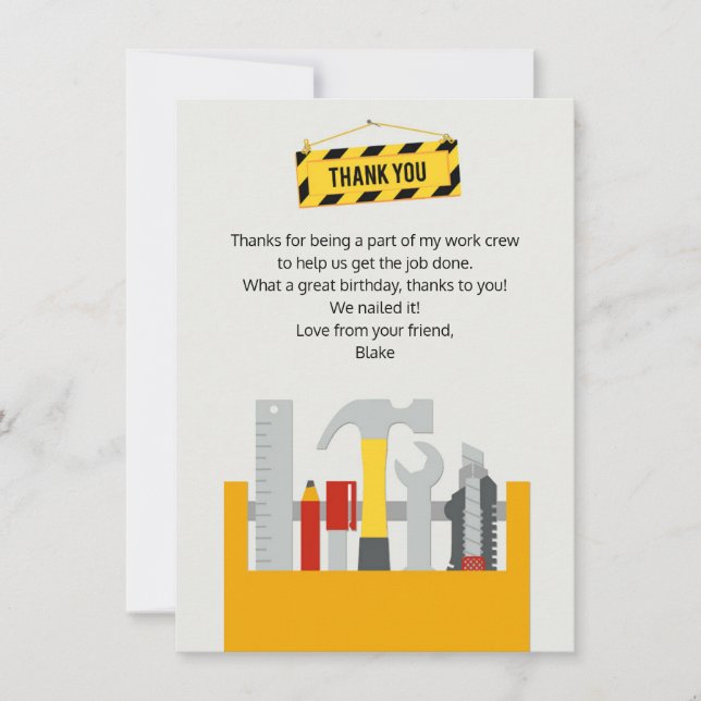 Outil Merci Cartes De Note, Papeterie Handyman (Devant)