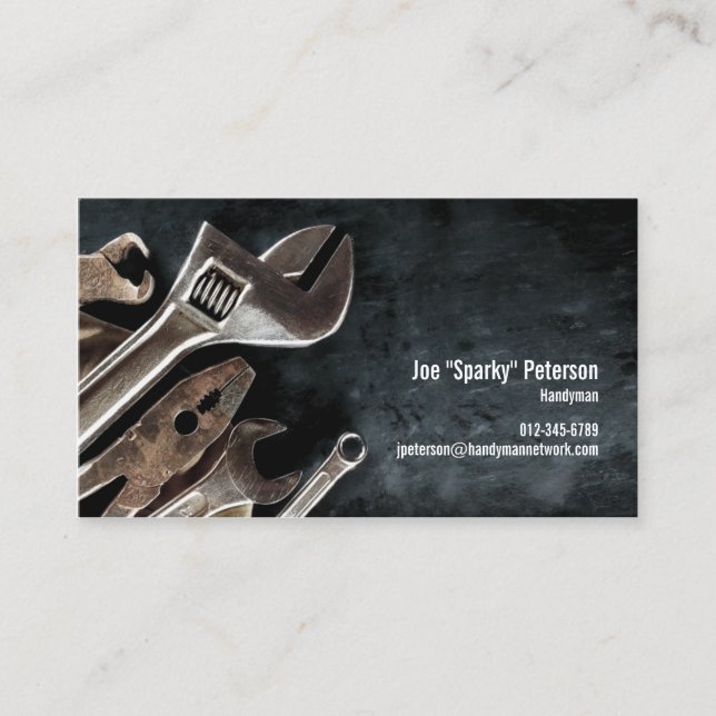 Outils Assortis Carte de visite Black Handyman (Devant)