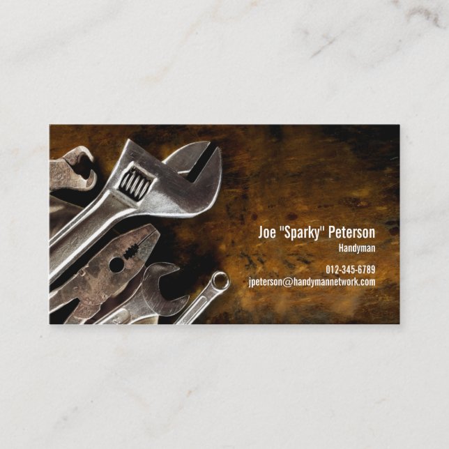 Outils Assortis Carte de visite de main orange (Devant)