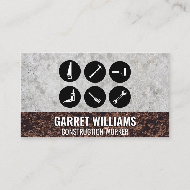 Outils | Carte de visite de construction (Devant)