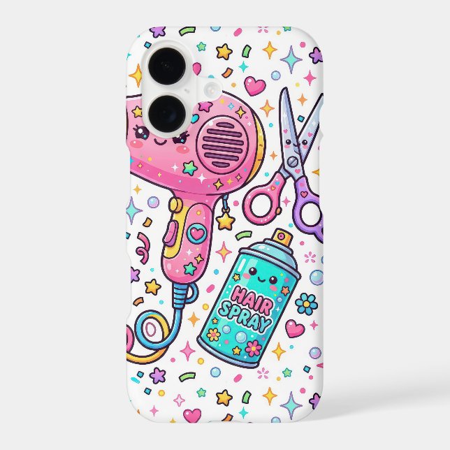 Outils de coiffure mignons dans le style d'art Kaw (Verso)
