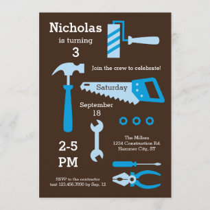 Outils de construction Invitation d'anniversaire