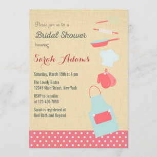 Outils de cuisine Invitation de douche nuptiale