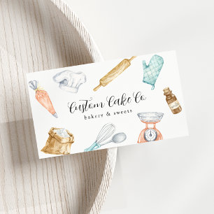 Outils de cuisson à l'aquarelle Carte de visite