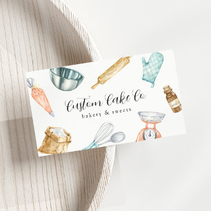 Outils de cuisson à l'aquarelle Carte de visite