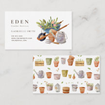 Outils de jardinage Carte de visite aquarelle