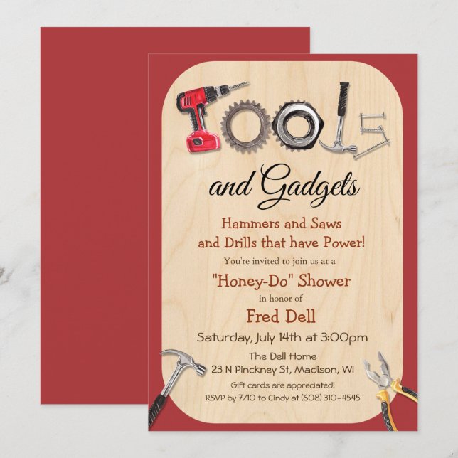 Outils et gadgets Honey Do Shower Invitation (Devant / Derrière)