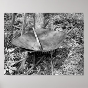 Outils Jardin Rusty noir et blanc Impression