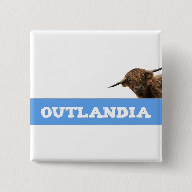 Outlandia Coo 2 Inch Square Button (Front)