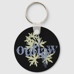 Outlaw & Green Leaf Keychain