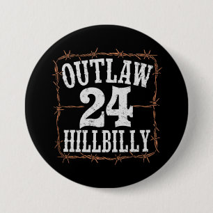 Outlaw Hillbilly 2024 Western Trump Vance 2024  3 Inch Round Button