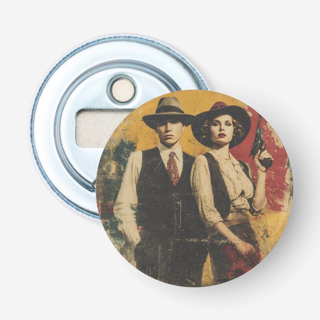 Outlaws Bonnie & Clyde Bottle Opener (Front)