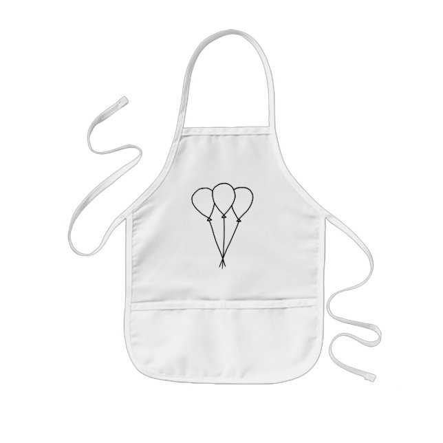 Outline art drawing, 3 Balloons colouring aprons (Front)