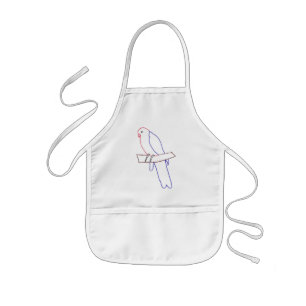 Outline art drawing, colouring parrot aprons