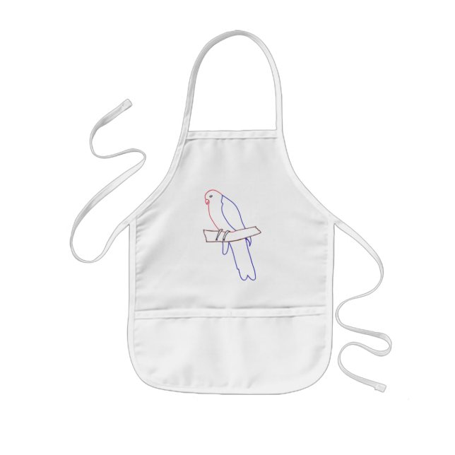 Outline art drawing, colouring parrot aprons (Front)