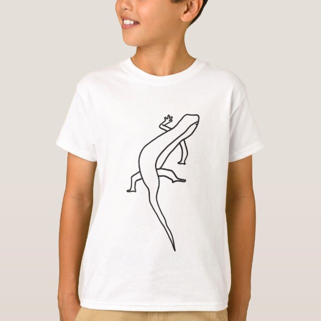 Outline Art, drawing of lizard tee shirt (Front)