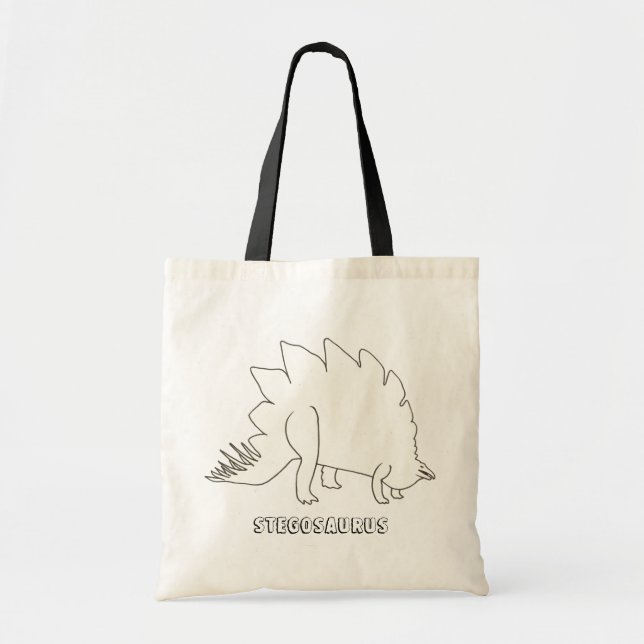 Outline Art Drawing - Stegosaurus, canvas bags (Front)
