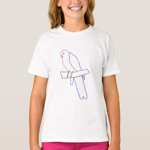 Outline art - parrot on branch colouring shirt