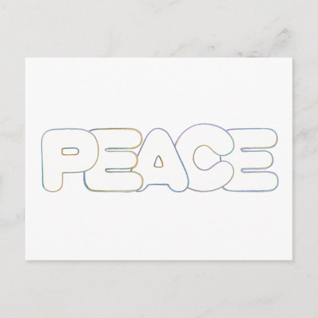 Outline Art - Peace - word in colours, postcard (Front)