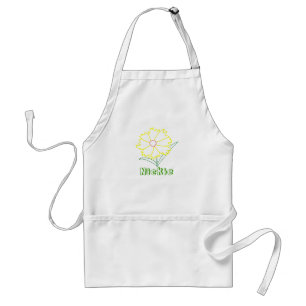 Outline art - yellow flower, Name colour in aprons