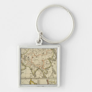 Outline Asia, S America, etc Keychain