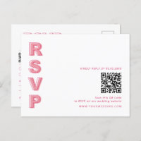 Outline Bold Type RSVP Barcode Enclosure Postcard