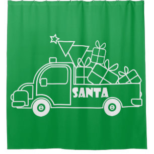 Outline Christmas truck Santa car side view