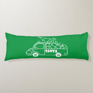 Outline Christmas truck Santa car side view Body Pillow