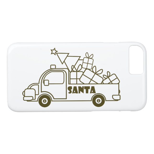 Outline Christmas truck Santa car side view Case-Mate iPhone Case (Back (Horizontal))