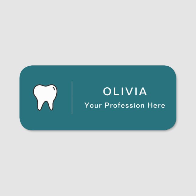 outline  dentist dental clinic name name tag (Front)