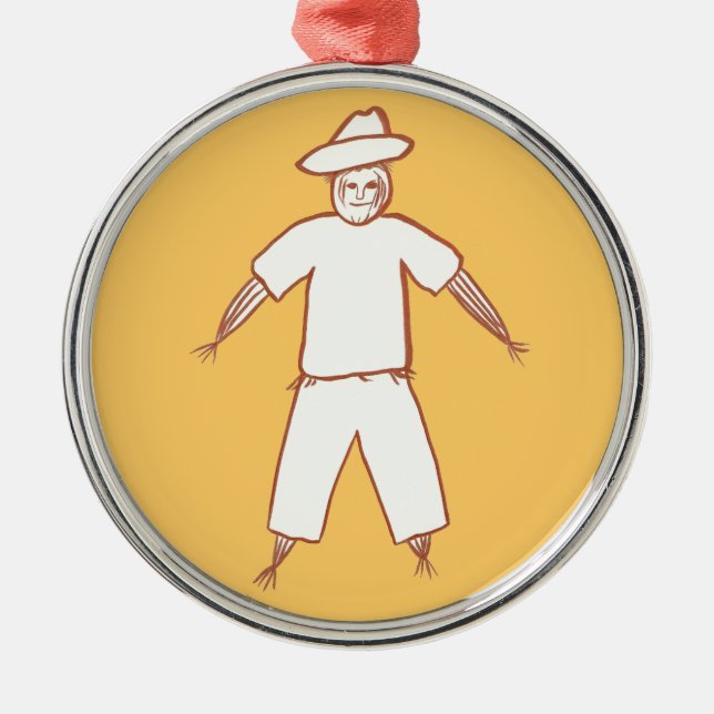 Outline Drawing Scarecrow Halloween Ornaments (Front)