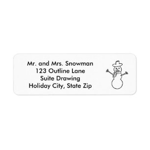 Outline Drawing Snowman Address Labels