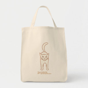 Outline drawing, Standing Cat Purr canvas bags