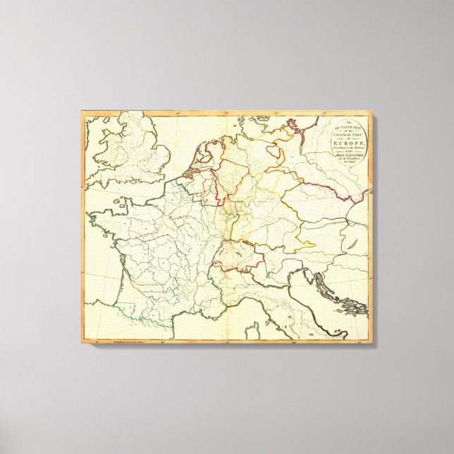 Outline Europe Canvas Print (Front)