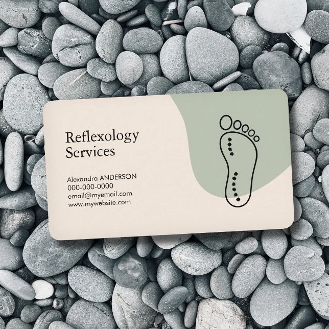 Outline Footprint - Reflexology Business Card (Outline Footprint - Reflexology Business Card)
