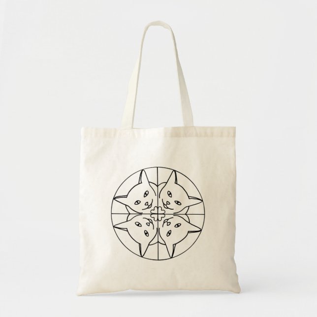 Outline Heart Cats Mandala Kaleidoscope Bags (Front)