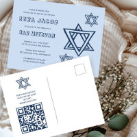 OUTLINE LETTER STAR of DAVID Custom QR BAR Mitzvah