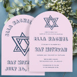 OUTLINE LETTERS STAR Arch Custom Bat Mitzvah Invitation<br><div class="desc">Perfect card to announce a bar or bat mitzvah! Hand made art for you with star of david on the front and back side! FULLY CUSTOMIZABLE! Click on “Personalize” above to edit the text. Click "edit using design tool" to adjust the fonts, colours and placements and to delete the back...</div>