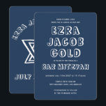 OUTLINE LETTERS STAR OF DAVID Custom Bar Mitzvah Invitation<br><div class="desc">Perfect card to announce a bar or bat mitzvah! Hand made art for you with star of david on the front and back side! FULLY CUSTOMIZABLE! Click on “Personalize” above to edit the text. Click "edit using design tool" to adjust the fonts, colours and placements and to delete the back...</div>