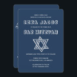 OUTLINE LETTERS STAR OF DAVID Custom Bar Mitzvah Invitation<br><div class="desc">Perfect card to announce a bar or bat mitzvah! Hand made art for you with star of david on the front and back side! FULLY CUSTOMIZABLE! Click on “Personalize” above to edit the text. Click "edit using design tool" to adjust the fonts, colours and placements and to delete the back...</div>
