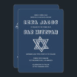 OUTLINE LETTERS STAR OF DAVID Custom Bar Mitzvah Invitation<br><div class="desc">Perfect card to announce a bar or bat mitzvah! Hand made art for you with star of david on the front and back side! FULLY CUSTOMIZABLE! Click on “Personalize” above to edit the text. Click "edit using design tool" to adjust the fonts, colours and placements and to delete the back...</div>