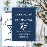 OUTLINE LETTERS STAR OF DAVID Custom Bar Mitzvah Invitation<br><div class="desc">Perfect card to announce a bar or bat mitzvah! Hand made art for you with star of david on the front and back side! FULLY CUSTOMIZABLE! Click on “Personalize” above to edit the text. Click "edit using design tool" to adjust the fonts, colours and placements and to delete the back...</div>