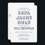 OUTLINE LETTERS STAR OF DAVID Custom Bar Mitzvah Invitation<br><div class="desc">Perfect card to announce a bar or bat mitzvah! Hand made art for you with star of david on the front and back side! FULLY CUSTOMIZABLE! Click on “Personalize” above to edit the text. Click "edit using design tool" to adjust the fonts, colours and placements and to delete the back...</div>