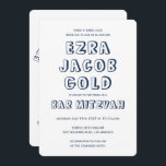 OUTLINE LETTERS STAR OF DAVID Custom Bar Mitzvah Invitation<br><div class="desc">Perfect card to announce a bar or bat mitzvah! Hand made art for you with star of david on the front and back side! FULLY CUSTOMIZABLE! Click on “Personalize” above to edit the text. Click "edit using design tool" to adjust the fonts, colours and placements and to delete the back...</div>