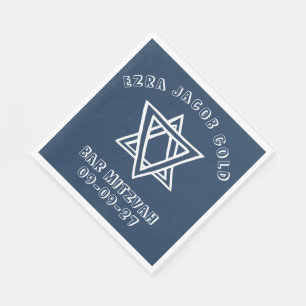 OUTLINE LETTERS STAR of DAVID Custom Bat Mitzvah Napkin